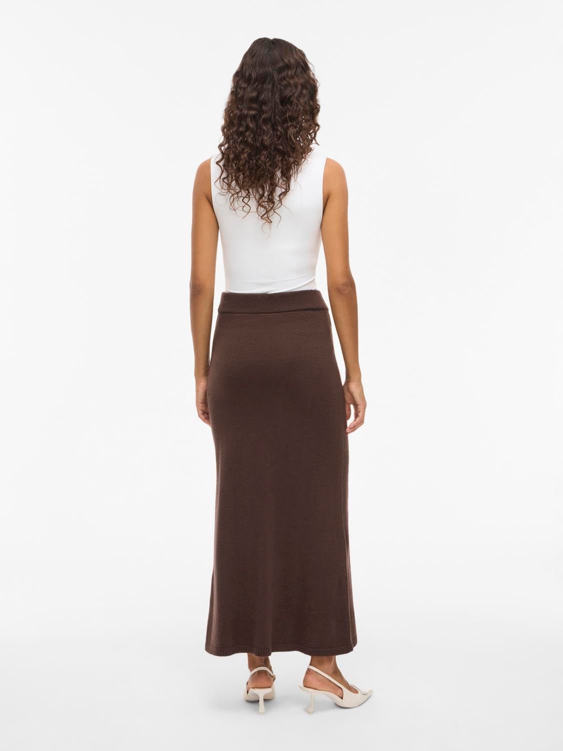 VIRIL Long Skirt - Coffee Bean - VERO MODA & VILA Bergvik